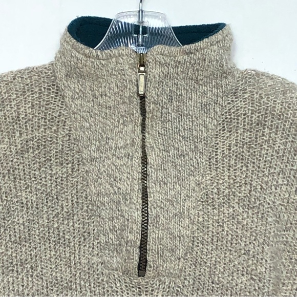 Vintage Alps Fine Apparel for Men Ragg wool quarter zip oatmeal sweater sz med - Picture 3 of 12